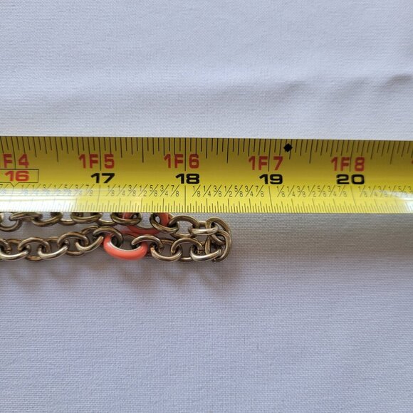 Coral Jeweled Chandelier Earrings & Matching Chain Necklace Set - Picture 10 of 13